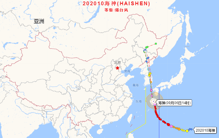 最早台风海神实时路径图